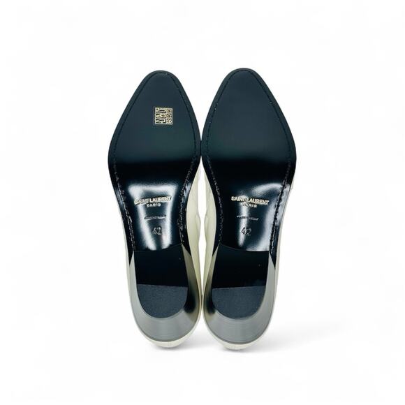 NIB Saint Laurent Vassili Boots EU 42 US 9 Smooth Leather Ivory White $1,250 - Picture 11 of 14